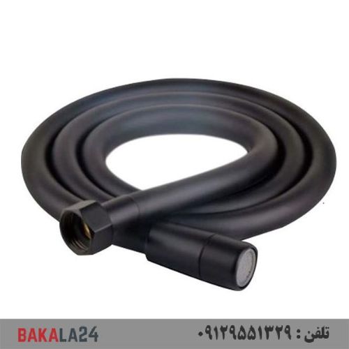 شلنگ توالت قهرمان مدل آنتی‌باکتریال طوسی (کروم مشکی)