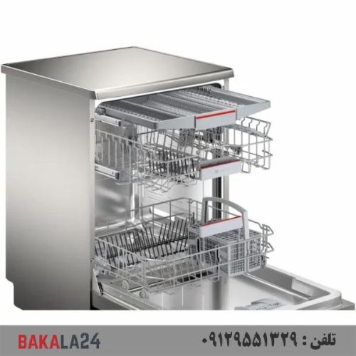 ماشین ظرفشویی سری 4 بوش ترکیه SMS46NI01B نقره ای 3 طبقه