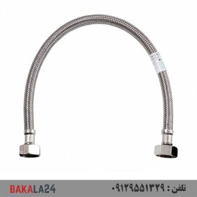 شلنگ دو سر مهره مدل استیل 40 سانتی 3/4
