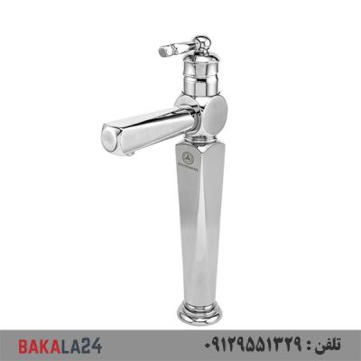 شیر روشویی پایه بلند قهرمان مدل ارس (کروم)