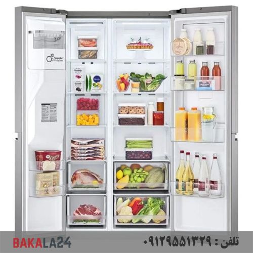 یخچال فریزر ساید بای ساید 30 فوت سیلور ال جی مدل J287